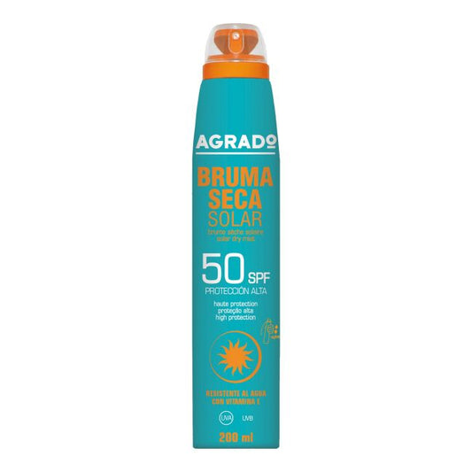 AGRADO BRUMA SECA SOLAR SPF50 purškiamoji apsauginė kūno migla, 200 ml