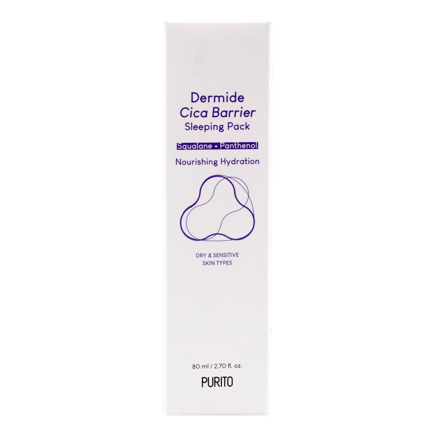 PURITO DERMIDE CICA BARRIER SLEEPING PACK naktinė veido kaukė, 80 ml