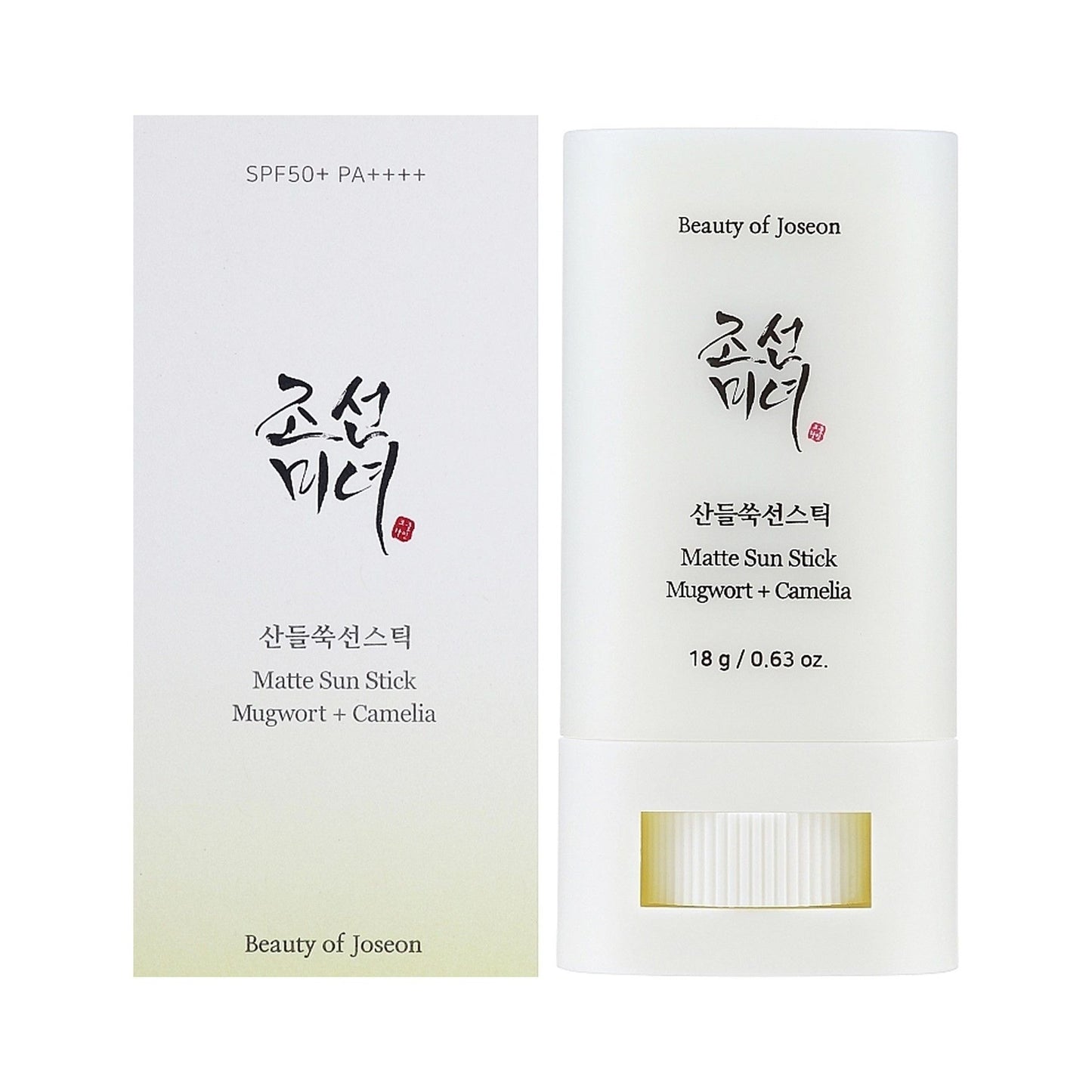 BEAUTY OF JOSEON SPF50+ PA ++++ MATTE SUN STICK MUGWORT + CAMELIA apsauginis pieštukas, 18 g