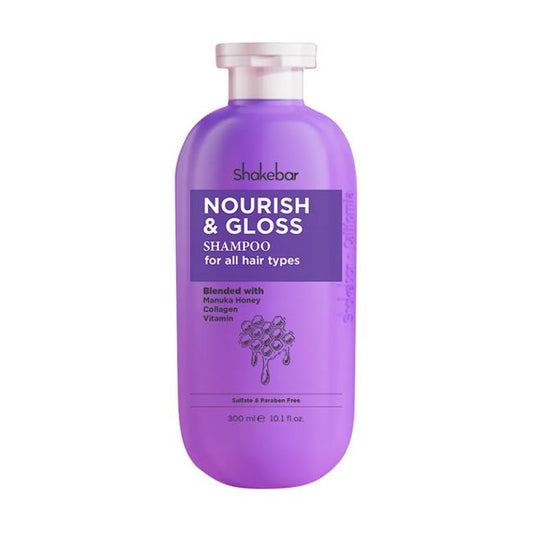 SHAKEBAR NOURISH & GLOSS plaukų šampūnas, 300 ml