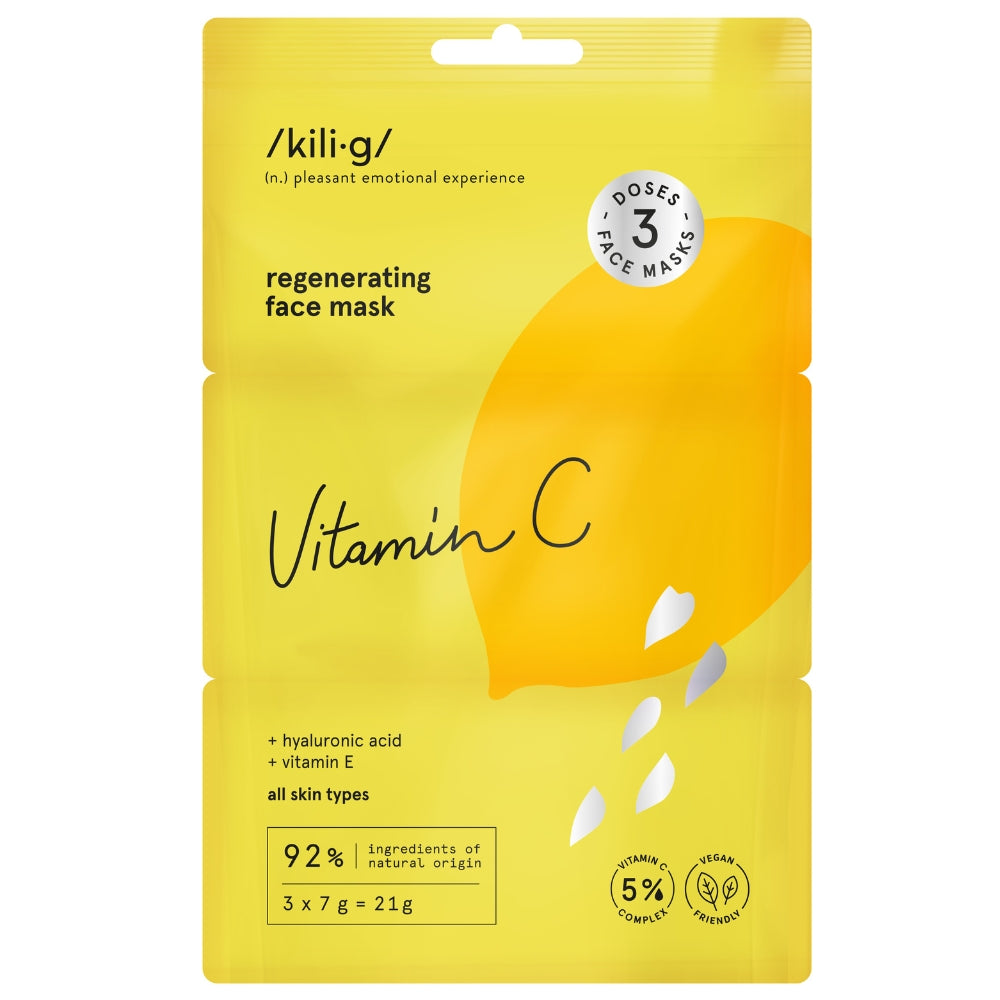 KILIG „Vitamin C“ regeneruojanti veido kaukė 3 x 7 g