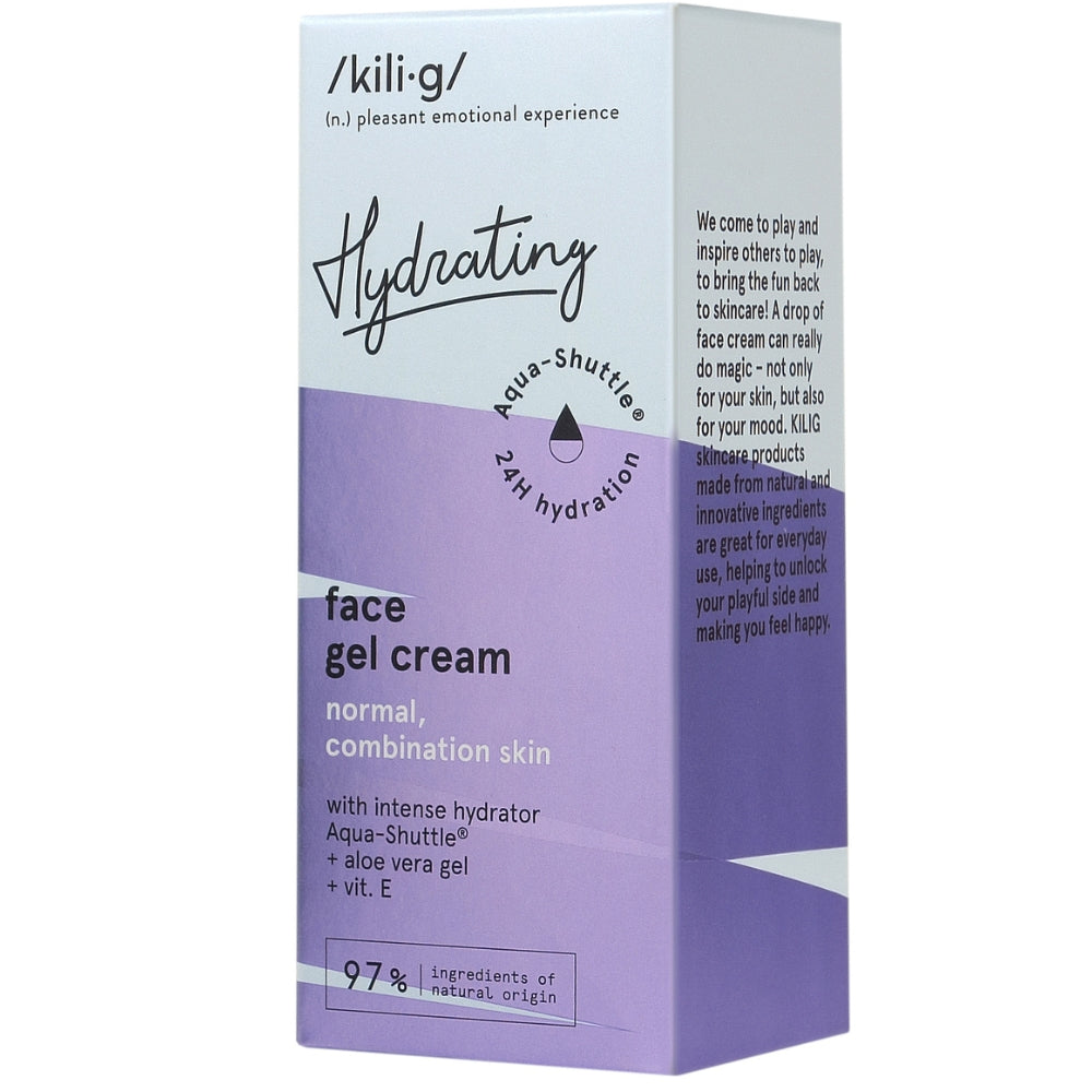 KILIG HYDRATING intensyviai drėkinantis gelinis kremas normaliai, mišriai veido odai 50 ml