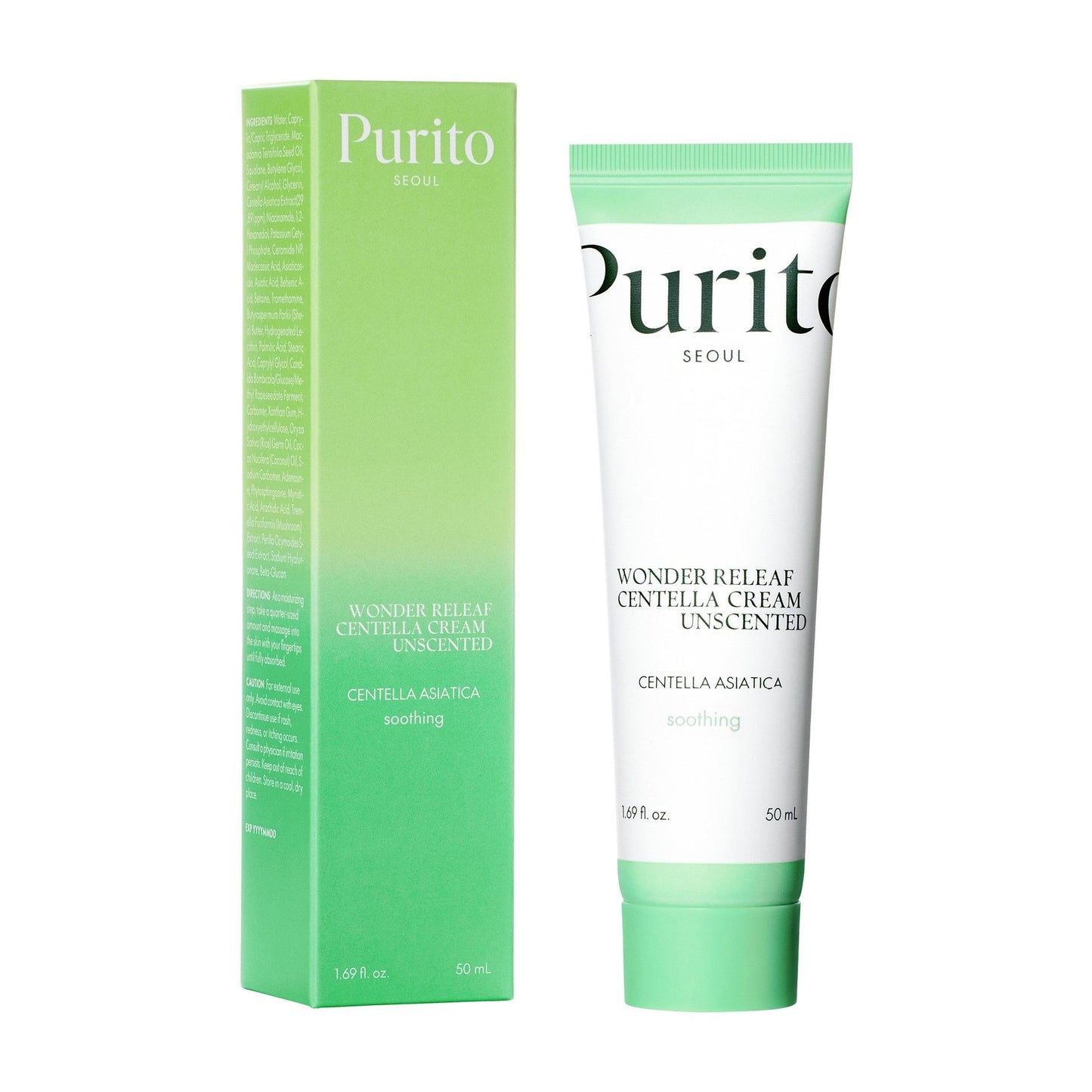 PURITO CENTELLA UNSCENTED RECOVERY veido kremas, 50 ml