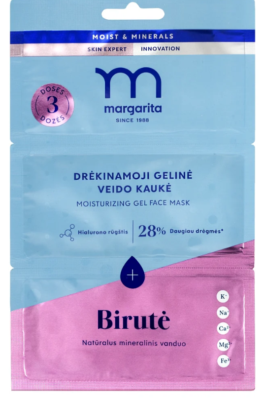 MARGARITA Drėkinamoji gelinė veido kaukė 3x7 ml