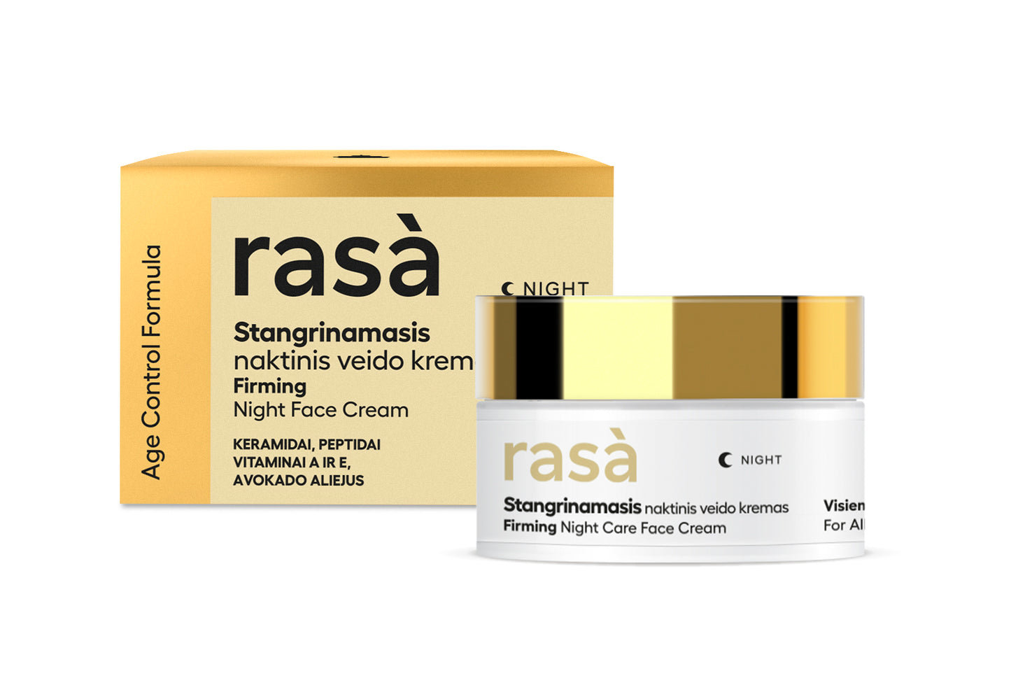 RASA AGE CONTROL Stangrinamasis naktinis veido kremas 50ml