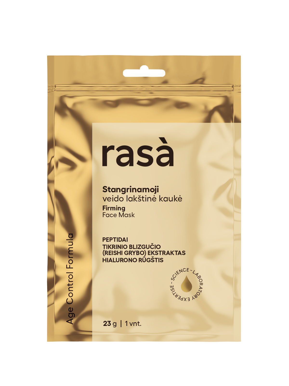 RASA AGE CONTROL Stangrinamoji lakštinė veido kaukė 23gr